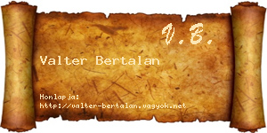 Valter Bertalan névjegykártya